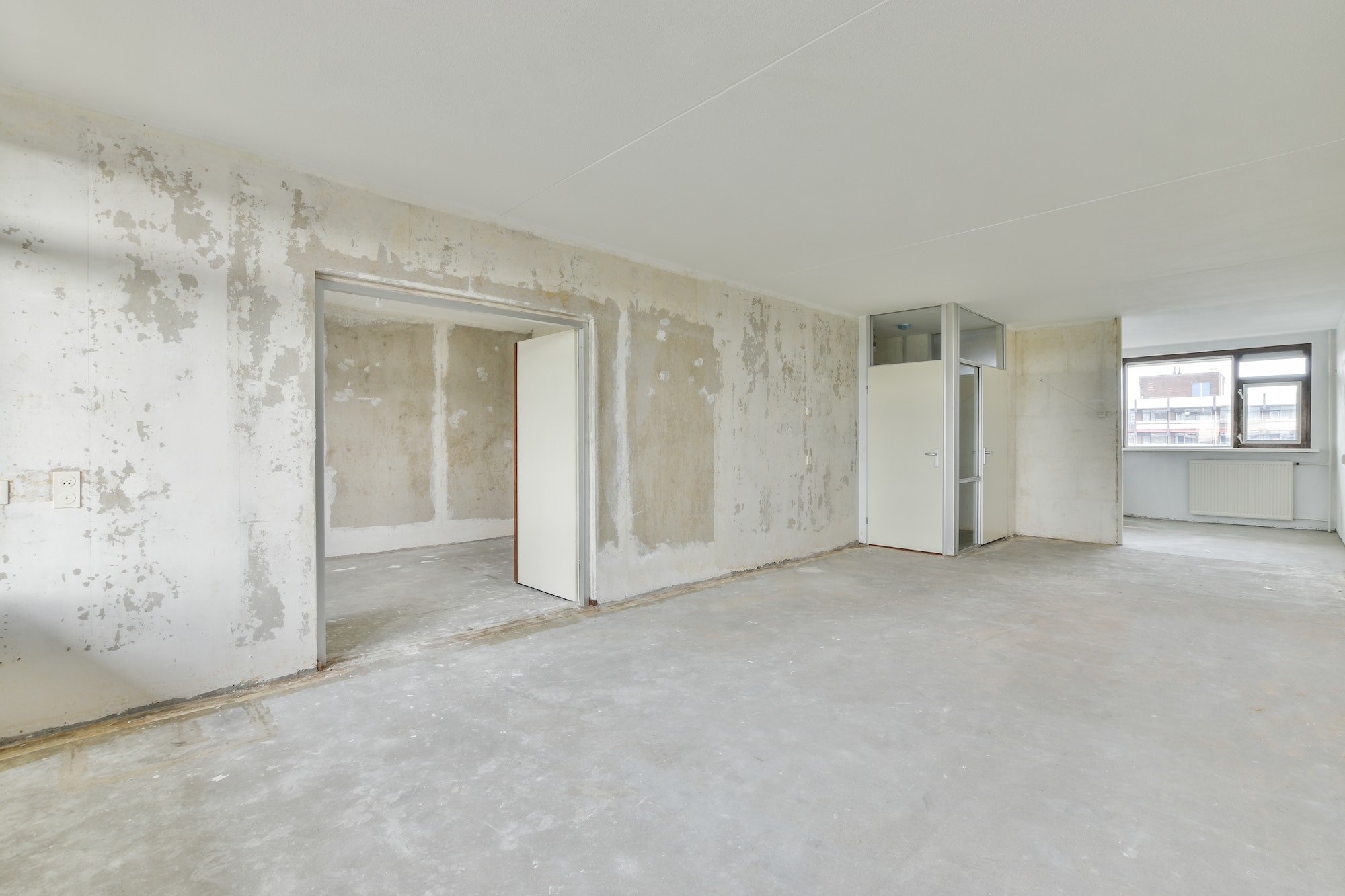 A room with non-plastered walls